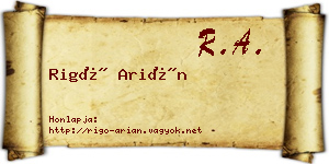 Rigó Arián névjegykártya